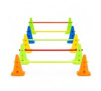 Yunmeryker Set Ostacoli Agilità per Allenamento Calcio, Coni e Plastica PE Resistente, Colori Vivaci, 38 cm con fori