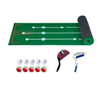 Yunmeryker Tappetino da Golf con Ritorno Automatico della Palla per Allenamento Golf e Mini Golf a Casa/Ufficio, Tappeto da pratica singolo + putter
