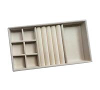 Yunmeryker Vassoio Portagioie Impilabile, Scatola Portaoggetti Multiuso per Orecchini alla Moda, Grande capacità, Beige 3 in 1