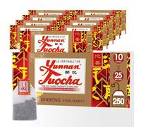 Yunnan Tuocha - Tè nero al Ginseng Vitalisant Bio - 250 bustine (set di 10 x 25 buste) - 500 g - Origine Yunnan Garanzia