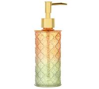 YunNasi Dosatore Sapone Liquido Vetro Dispenser Sapone Realizzato in Vetro per Detersivo per Piatti Lozione Shampoo Controsoffitto Bagno Cucina Lavanderia (ArancioneVerde)