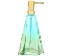 YunNasi Dosatore Sapone Liquido Vetro Dispenser Sapone Realizzato in Vetro per Detersivo per Piatti Lozione Shampoo Controsoffitto Bagno Cucina Lavanderia (BluVerde)