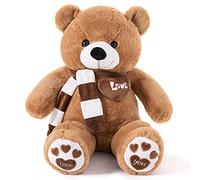 YunNasi Orso di Peluche Gigante Orsacchiotto Gigante Morbido Peluche Giganti Bianco (100cm, Marrone scuro)