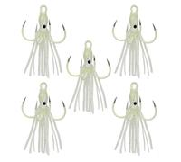 YUNNIAN 5 Pz Crankbait Lure Glow Maschere Morbide Calamari Gonna Esche Artificiali con Gancio Pesca A Traina da Pesca