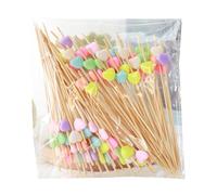 YUNNIAN Confezione da 100 spiedini in bambù facili da usare, utensili da campeggio, per cocktail, frutta, decorazioni per feste di nozze