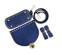 YUNNIAN Diys Borsa in pelle PU Set di lavoro a maglia Strap Lock Flap Cover Borse inferiori Fare Accessori per borse a tracolla Set di lavoro a maglia fai da te PU, Blu reale, One Size
