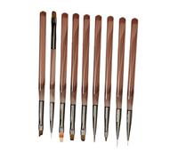 YUNNIAN Set di 9 pennelli professionali per nail art, con setole in nylon di alta qualità e manico ergonomico, per manicure domestica e salone