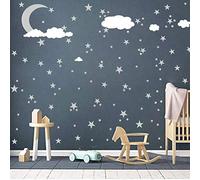 Yunobi - Adesivo da parete con stelle e nuvole, per cameretta dei bambini, decorazione da parete per cameretta dei bambini, di Natale per il Ringraziamento