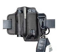 Yunobi, Guaina in pelle organizer per tutti i gironi con passante per cintura, porta attrezzi in pelle, con portachiavi per cintura e torcia, guaina multiattrezzo