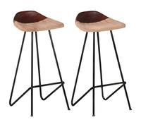 Yunovire 2 sgabelli da bar in vera pelle, stile industriale, in pelle di capra, in ferro verniciato a polvere, 45 x 39 x 83 cm, per cucina, sala da pranzo, ristorante, arredamento moderno