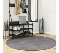 Yunovire HUARTE Tappeto a pelo corto, antracite, Ø 160 cm, morbido, lavabile, antiscivolo, camera da letto moderna, soggiorno, certificato secondo lo standard 100 Oeko-TEX, ideale per la casa