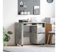 Yunovire Moderno tavolo per computer con ruote, in legno di quercia, 91 x 50 x 77 cm, tavolo flessibile da ufficio con spazio per uffici domestici, durevole