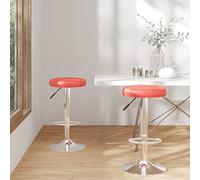 Yunovire Set di 2 sgabelli da bar in ecopelle rossa, moderni, regolabili in altezza, girevoli, con poggiapiedi, per cucina, sala da pranzo, bancone bar