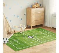 Yunovire Tappeto per bambini verde 160 x 230 cm campo da calcio, lavabile, antiscivolo, morbido velluto, antirumore, per sala giochi, camera da letto, cameretta dei bambini, decorazione moderna