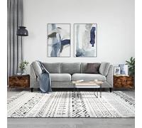 Yunovire Tavolini da caffè, 2 pezzi, 50 x 50 x 40 cm, in legno moderno, per soggiorno, gambe in ferro, design elegante per piccoli spazi