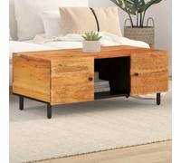 Yunovire Tavolino 100 x 54 x 40 cm, legno massello di acacia naturale, tavolo da soggiorno, robusto, durevole, pratico spazio