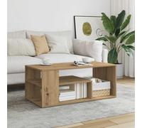 Yunovire Tavolino da caffè in rovere Artisan, 100 x 50 x 40 cm, in legno per soggiorno, tavolino stabile per riviste, moderno