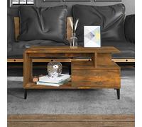 Yunovire Tavolino da salotto in legno di incenso, 90 x 49 x 45 cm, robusto tavolino per soggiorno, telaio stabile, elegante accento per ambienti moderni