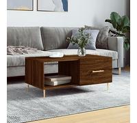 Yunovire Tavolino da salotto marrone effetto rovere, 90 x 50 x 40 cm, materiale in legno, robusto tavolo da soggiorno per un design elegante, ideale come tavolino da accensione/centro nel salotto