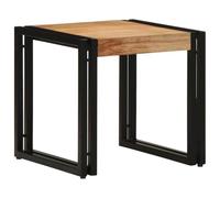 Yunovire Tavolino marrone 40 x 40 x 38 cm, legno massello di acacia, robusto telaio in acciaio, design rustico per soggiorno, tavolino moderno per piccoli spazi, costruzione durevole