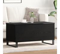 Yunovire Tavolino nero effetto rovere, 90 x 44,5 x 45 cm, in legno con piano pieghevole, spazio nascosto, design moderno per soggiorno, durevole