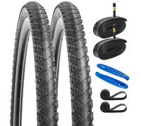 YunSCM 2-PCS 700C Route bicicletta pneumatici 700x40C(40-622) and 700C bicicletta camera d'aria Schrader Valve and Compatible with 700x38C 700x39C 700x40C 700x41C 700x42C (Y905)