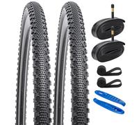 YUNSCM 2 pneumatici per bici 700C, 700 x 38 C/40-622 e 700 C, resistenti con valvola Schrader, compatibili con pneumatici e tubi per biciclette da 700 x 36 C, 700 x 37C, 700 x 38 C, 700 x 39 C, 700 x