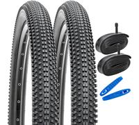 YunSCM 2Pcs Pieghevole 26 pollici pneumatici 26x2.35 ETRTO 57-559 e 26 pollici Camera d'aria AV32mm valvola Schrader, compatibile Bicicletta 26x2.30 26x2.35 26x2.40 Copertoni e Camera d'aria
