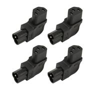 Yunseity Adattatore di Alimentazione IEC320 C6 A C13 da 4 Pezzi, 90 Gradi, 2,5 A - 10 A 250 V, Plug And Play, Conduttore in Rame Premium, 2500 W, Alimentatore Chassis PDU, Presa Computer
