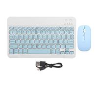 Yunseity Combinazione Tastiera e Mouse per Tablet da 10 Pollici, Tastiera Bluetooth Ricaricabile Ultra Sottile Portatile, per, IPad, Windows, IOS, Tablet Android(Cielo blu)