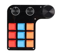 Yunseity Mini Tastiera a 9 Tasti con 3 Manopole, Tastiera OSU Programmabile con Scorciatoia USB a Colori, Tastiera Meccanica Macro a Una Mano per Progettazione Grafica, Editing Video, ECC.
