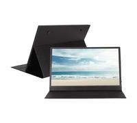 Yunseity Monitor Portatile da 15,6 Pollici, Schermo Esterno 1080P IPS HDR con Mini HDMI, Tipo C, Altoparlanti e Copertura, Monitor da Viaggio Estensore per Schermo Portatile per (Spina