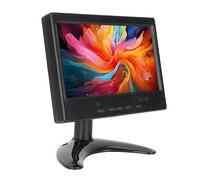 Yunseity Monitor Portatile da 7 Pollici, Monitor Piccolo 1024x600, Supporto HDMI, VGA, AV, Altoparlante Integrato, per PC, Mac Mini, TV, Raspberry Pi, Fotocamera, (Staffa a Farfalla Spina