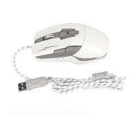 Yunseity Mouse da Gioco, Luce LED Fino a 3200 DPI, Mouse per Computer USB con Cavo da 4,43 Piedi per Casa per Barra Internet (WHITE)