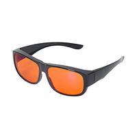 Yunseity Occhiali Gioco con Luce Blu 400-500 Nm, Oltre il 99,9% di Occhiali Che Bloccano la Luce Blu, Lenti Arancioni, Protezione UV, Sopra gli Occhiali o Soli (Lenti per occhiali quadrati)