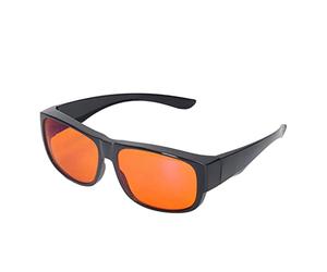 Yunseity Occhiali Gioco con Luce Blu 400-500 Nm, Oltre il 99,9% di Occhiali Che Bloccano la Luce Blu, Lenti Arancioni, Protezione UV, Sopra gli Occhiali o Soli (Lenti per occhiali quadrati)