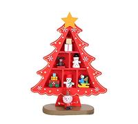 Yunseity Ornamenti per L'Albero di Natale in Legno, Decorazioni Rustiche Senza Tempo per L'arredamento Stagionale della Casa, Aggiungi Un Tocco Moderno alla Tua Esposizione Natalizia, Rosso/Verde