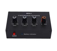 Yunseity Preamplificatore Microfonico con Equalizzatore a 3 Bande, Preamplificatore Microfonico a Condensatore con Guadagno Regolabile da 0-20 DB con Ingressi da 3,5 Mm e 6,35 Mm e Batteria
