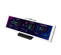 Yunseity Schermo Secondario del Telaio, Display della Temperatura Monitor LCD IPS con Guscio in Metallo Striscia Lunga da 8,8 Pollici per Computer (WHITE)