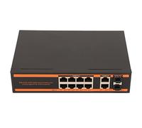 Yunseity Switch Poe a 10 Porte, 8 Porte Poe+ Gigabit, 1 uplink Gigabit e 1 Porte SFP, 150 W IEEE802.3af/at, Silenzioso Senza Ventola, Switch di Rete in Metallo, Non gestito, Plug And Play