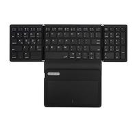 Yunseity Tastiera Bluetooth Pieghevole, Tastiera Wireless Portatile a 81 Tasti con Ampio Touchpad, Tastiera Tripla Pieghevole Tascabile in Pelle PU per iOS Android Windows