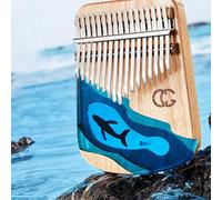 Yunseity Thumb Piano Mini Kalimba Strumento Musicale a Pizzico di Dimensioni Compatte per Principianti Resina di Faggio (17 Toni Balena)