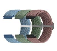 Yunshare Cinturino elastico intrecciato con chiusura rapida, 18 mm, 19 mm, 20 mm, 22 mm, in nylon, per Samsung/Garmin/Fossil/Amazfit/Huawei Watch da uomo, 3 pezzi
