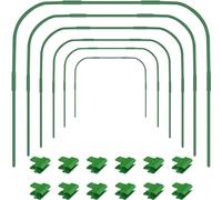YUNSTK Confezione da 6 cerchi per serra, 86 x 110 cm, con pali staccabili, per coltivare piante alte, tunnel per coltivare piante antiruggine, cerchi di supporto per tessuto da giardino, diametro 11