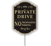 Yuntarda Cartello "No Trespassing", 24,4 x 34,5 cm, con paletto in lega lungo 71,1 cm, in alluminio riflettente da 40 mil, resistente alle intemperie, facile installazione per uso esterno