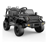 YunTopKids Ride On Truck,12V7AH Jeep Car elettrica per bambini 1-3, ruote motrici con telecomando genitore, regalo di Natale e compleanno, nero