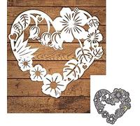 YunTrip - Fustelle per realizzare biglietti, motivo floreale, a forma di cuore, in metallo, per fai da te, scrapbooking, album, goffratura, foto, artigianato, carta