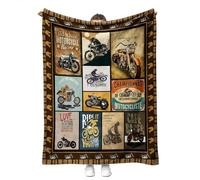 YunTu Coperta per Dirt Bike Super Soft Sherpa Coperta per letto divano e divano regalo per gli amanti del motociclo coperte soffici e calde