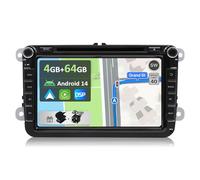 YUNTX [4GB+64GB] Android 14 Autoradio per VW Passat/Golf/Skoda/Seat-[Incorporato Carplay/Android Auto/DSP/GPS]-IPS 2.5D Touch Screen-CAM+MIC-DAB/Mirror Link/Bluetooth 5.0/WiFi/USB/4G