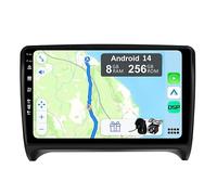 YUNTX [8GB+256GB] Android 14 Autoradio per Audi TT MK2 8J(2006-2012)-[Incorporato Carplay/Android Auto/DSP/GPS]-9 Pollice IPS 2.5D Touch Screen-CAM+MIC-DAB/Mirror Link/Bluetooth 5.0/SWC/WiFi/USB/4G